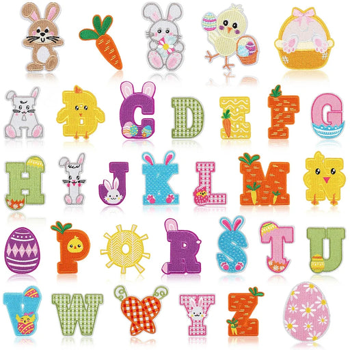Kids Range Easter Embroidered 6.8cm Iron On Patch Letters
