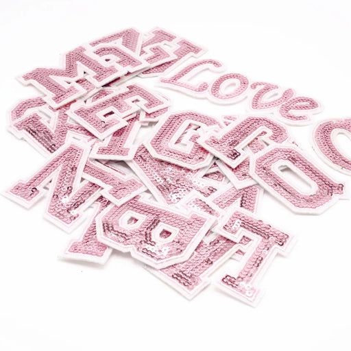 Pink Sequin 5.1cm Iron-On Patch Letters
