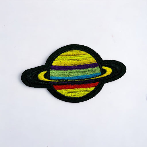 Multicolored Planet Embroidered Iron-On Patch