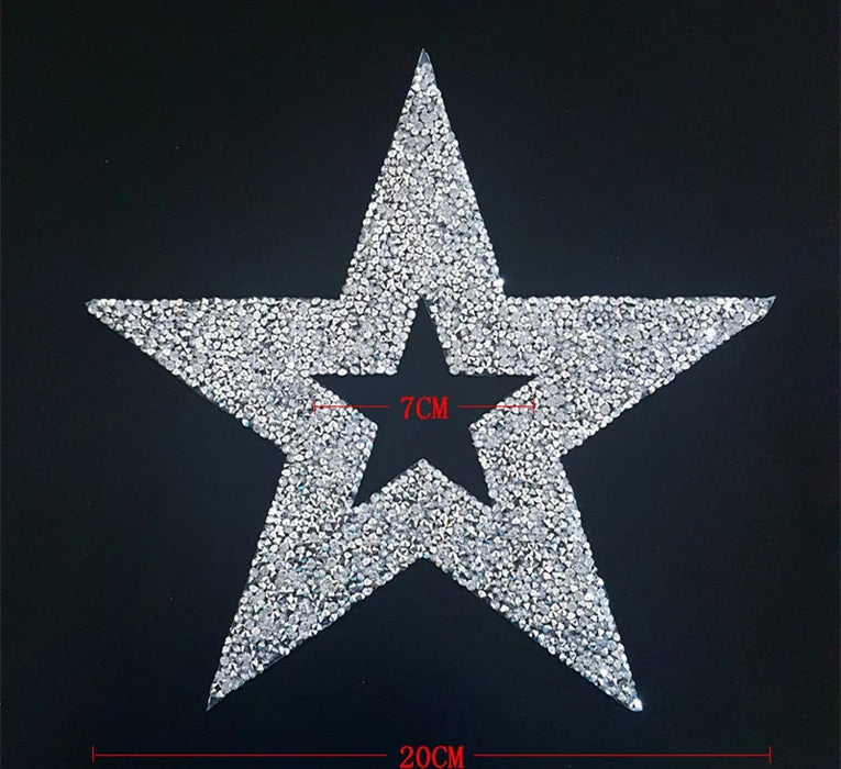 Rhinestone Sparkle Stars 20/8/6cm Iron On Patches
