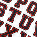 Large Varsity Black Red 20cm Iron-On Patch Letters 