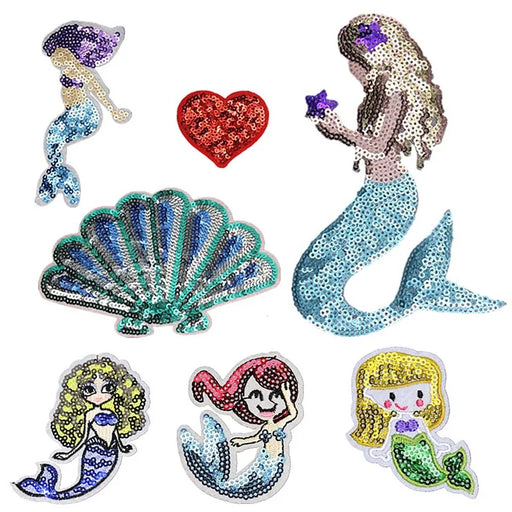Mermaid Embroidered Sequin Iron On Patch