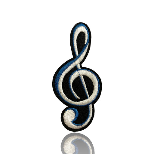 Treble Clef Music Embroidered 9.5cm Iron-On Patch