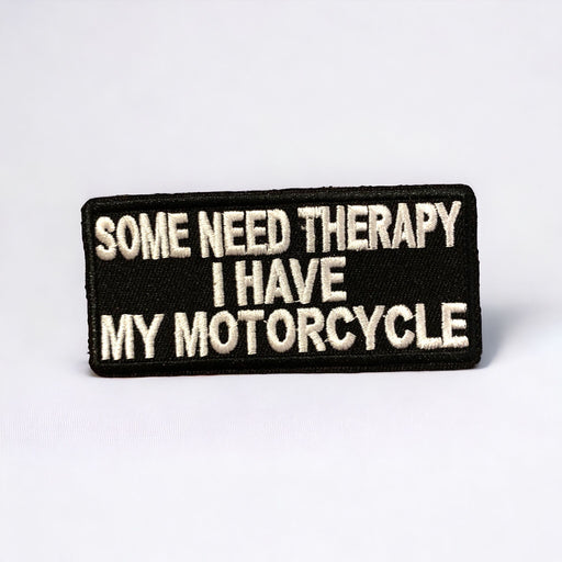 Motorcycle Therapy Embroidered 10cm Iron-On Patch