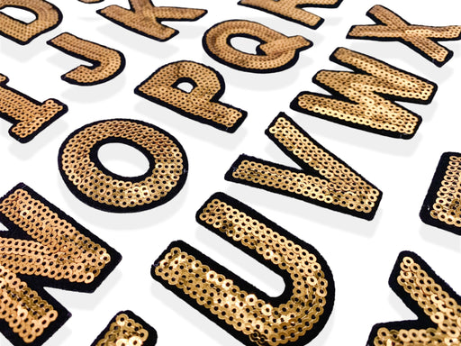 Bronze Sequin 4.9cm Iron On Patch Letters
