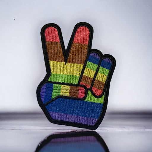 Rainbow Peace Embroidered 9.5cm Iron-On Patch