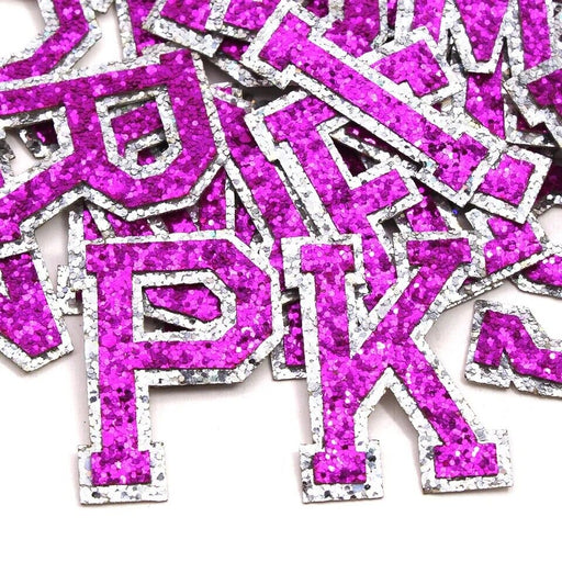 Hot Pink Sequin 5cm Iron-On Patch Letters
