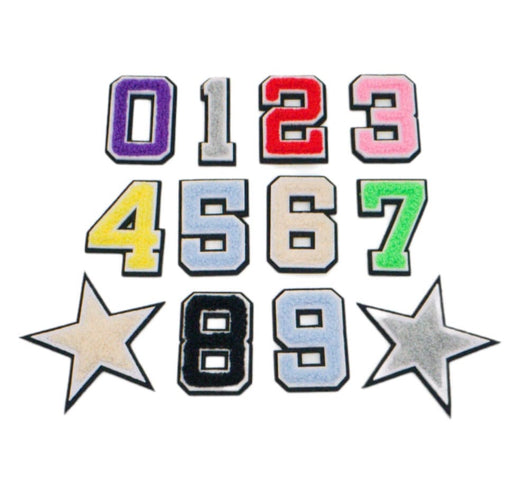 3D Varsity Style Multicolored 5cm Chenille Iron-On Patch Numbers