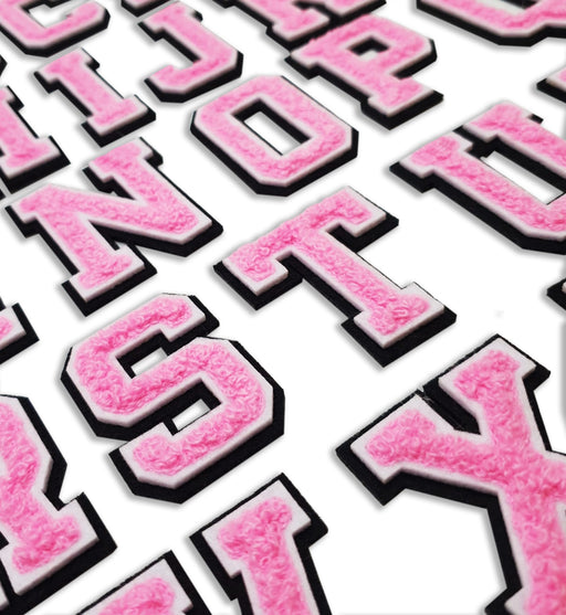 3D Varsity Style Pink 7.5cm Chenille Iron-On Patch Letters