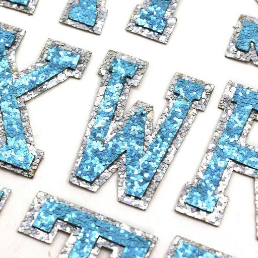 Blue Sequin 5cm Iron-On Patch Letters