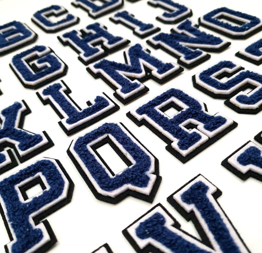 3D Varsity Style Navy 5cm Chenille Iron-On Patch Letters