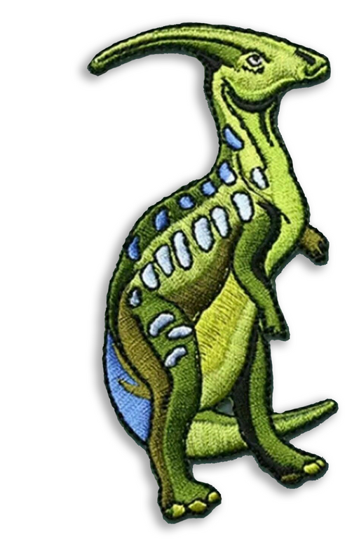 Parasaurolophus Jurassic Embroidered Iron-On Patch