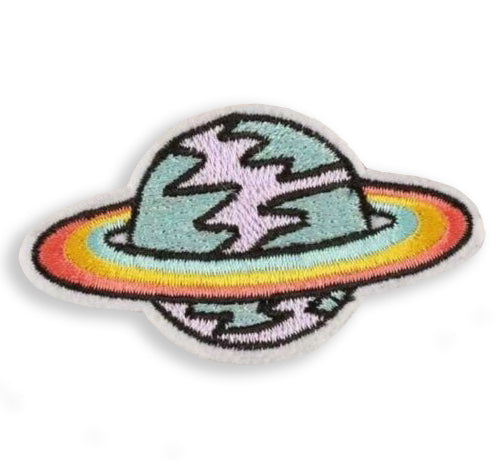 Rainbow Planet Embroidered Iron-On Patch