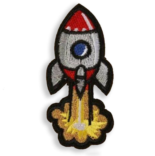 Intergalactic Space Rocket Embroidered Iron-On Patch