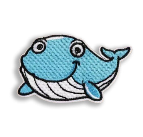 SeaLife Blue Whale Embroidered Iron-On Patch