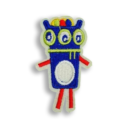 Space Alien 6.5cm Embroidered Iron-On Patch