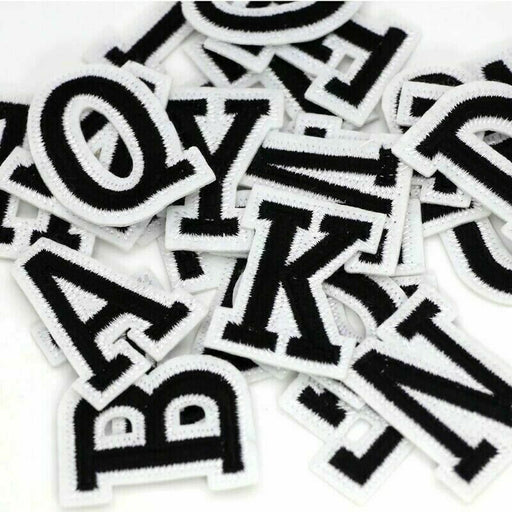 Black 4.5cm Embroidered Iron On Patch Letters