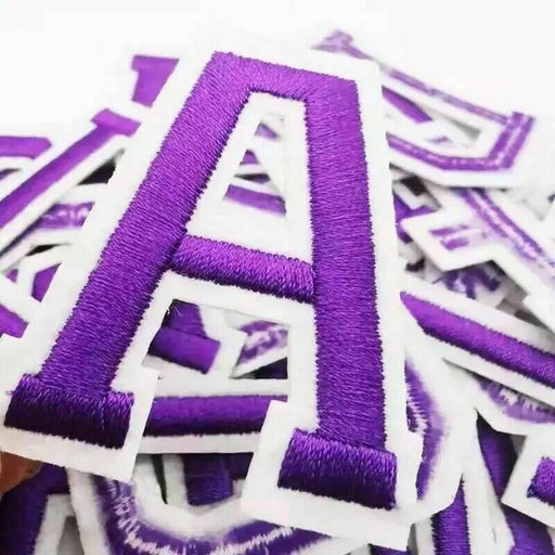 Purple Embroidered 5cm Iron-on Patch Letter A
