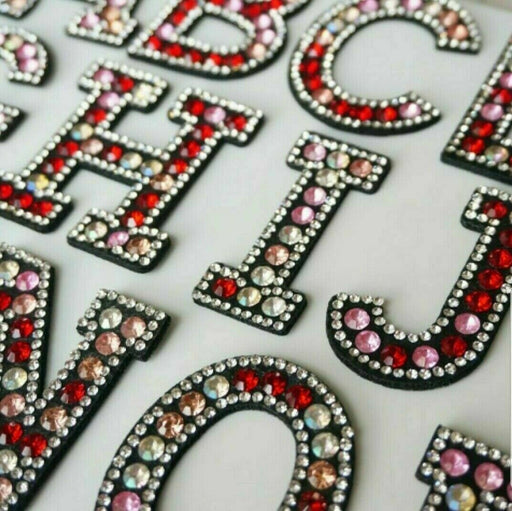 Red Sparkle Rhinestone 5.5cm Iron-On Patch Letters