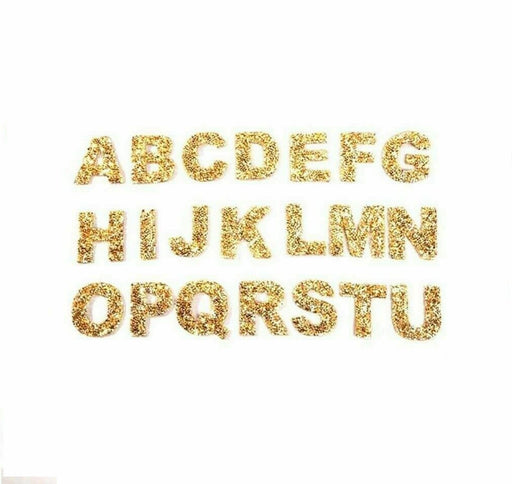 Gold Rhinestone 5.3cm Iron On Patch Letters