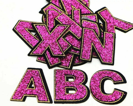 Pink Sequin Sparkle 5.5cm Iron On Patch Letters
