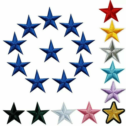 Star Embroidered Multicoloured Iron On Patches