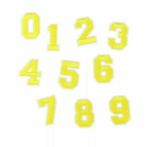 Yellow Embroidered 5cm Iron On Patch Numbers