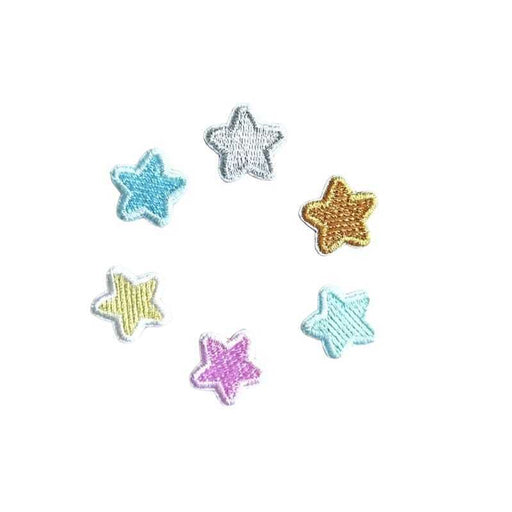 3x Star Embroidered Multicoloured Iron On Patches