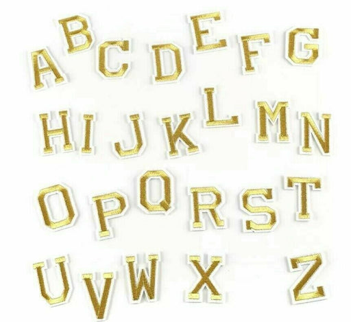 Gold Embroidered 5cm Iron-On Patch Letters