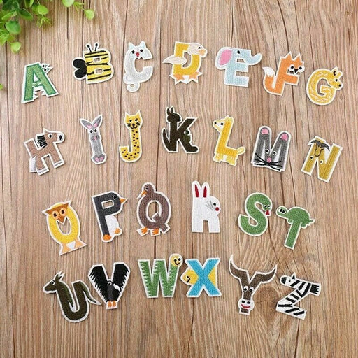 Kids Range Animal Embroidered 5cm Iron-On Patch Letters