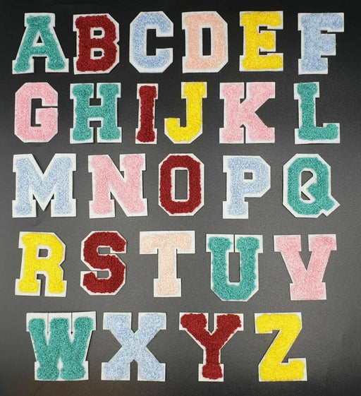 Multicolored  Chenille Iron-On Patch Letters