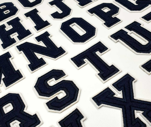 Dark Navy 5.8cm College Font Embroidered Iron On Patch Letters