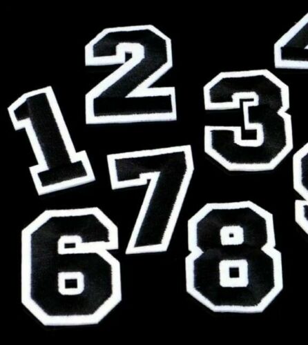Black 5cm Embroidered Iron On Patch Numbers