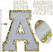 White Chenille Varsity Style 11.4cm Iron-On Patch Letter A