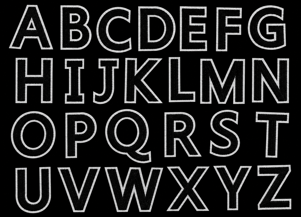 Black Embroidered 5.4cm Iron-On Patch Letters