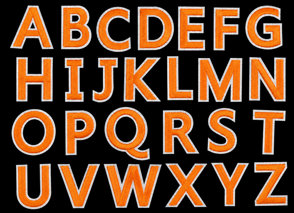 Orange Embroidered 5.4cm Iron-On Patch Letters