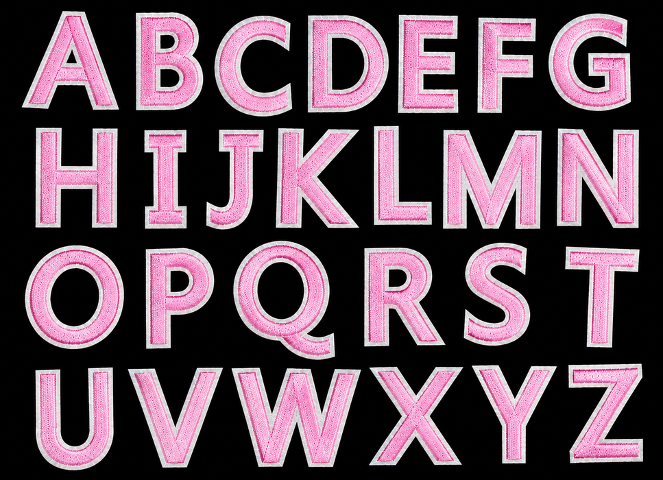 Pink Embroidered 5.4cm Iron-On Patch Letters