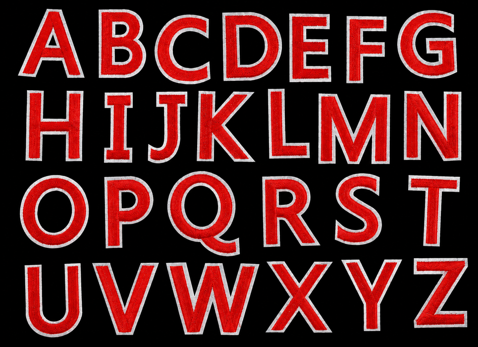 Red Embroidered 5.4cm Iron-On Patch Letters