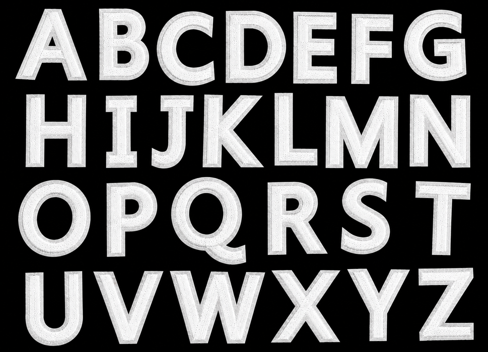 White Embroidered 5.4cm Iron-On Patch Letters