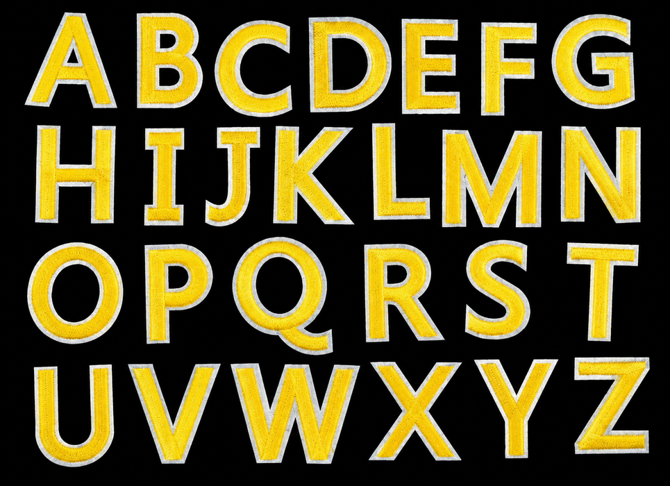 Yellow Embroidered 5.4cm Iron-On Patch Letters