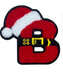 Christmas Santa Hat Chenille 7.5cm Iron On Patch Letter B