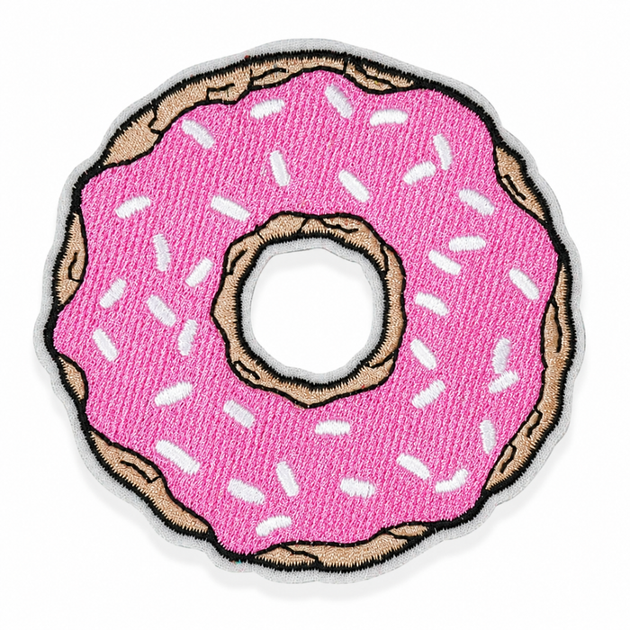 Pink Donut With Sprinkles 9cm Iron On Embroidered Patch