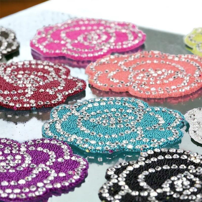 Custom Rhinestone Patches Rhinestone Roses Multi-Coloured 5cm Iron-On Patches — Patches