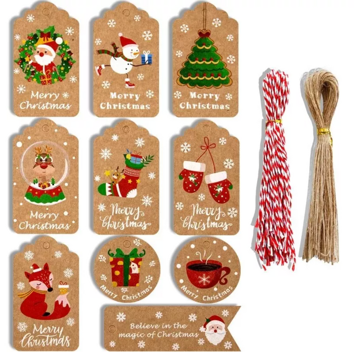 Christmas Gift Tags Set (Pack 100)