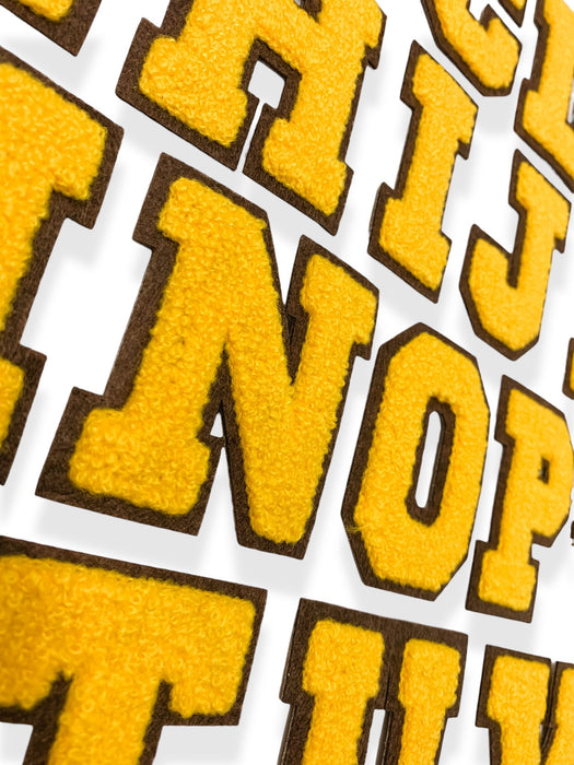 Orange Chenille 7cm Iron-On Patch Letters