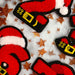 Christmas Santa Hat Chenille 7.5cm Iron On Patch Numbers