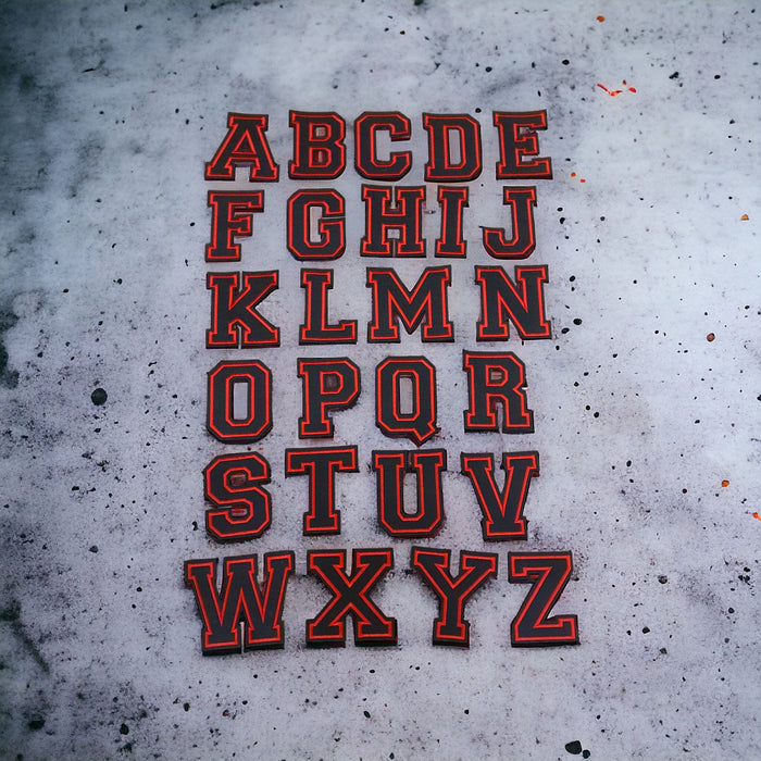 Black Varsity 11.4cm Iron-On Patch Letters & Numbers