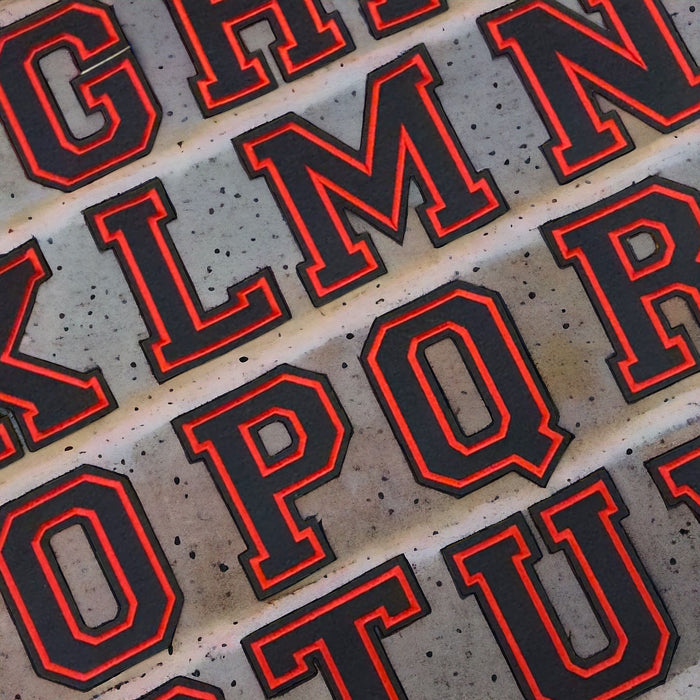 Black Varsity 11.4cm Iron-On Patch Letters & Numbers