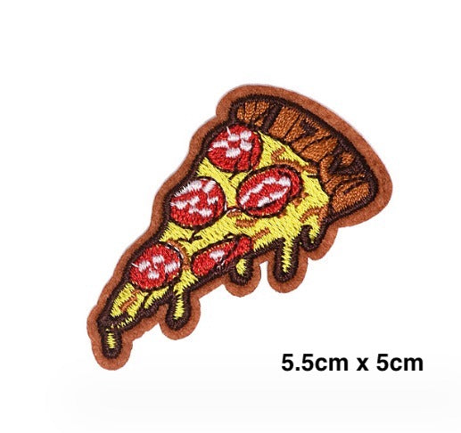 Pizza Path Pizza Slice Embroidered Iron-On Patches — Patches