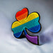 Rainbow Shamrock Embroidered 7.5cm Iron-On Patch